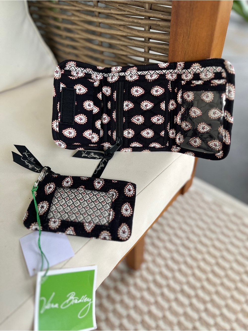 Vera Bradley Classic Black Wallet and Zip ID Holder Set - Picture 3 of 3